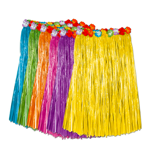 Child Artificial Grass Luau Hula Skirt - Assorted Colors 27"W x 20"L (Each)