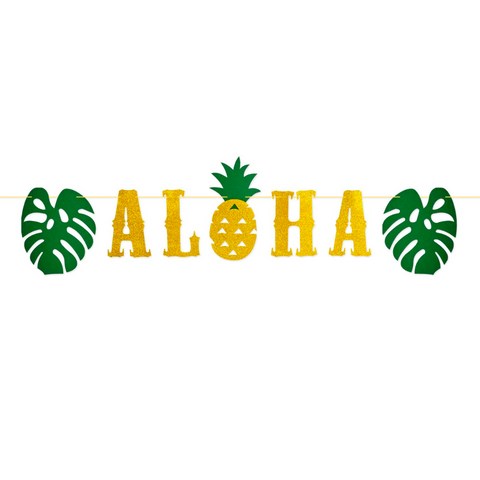 Glittered Aloha Streamer - 16" x 6' (Each)