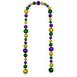 Mixed (50mm,40mm,30mm) Mardi Gras Matte Ball Garland 6' (Each)