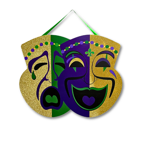 20" x 16" Mardi Gras Comedy Tragedy Door Hanger (Each)