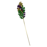 29" Purple, Green and Gold Mardi Gras Glittered Fern Leaf Spray (Each)