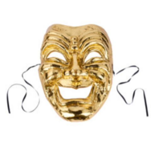 24" Gold Leaf Comedy Mask (Each)