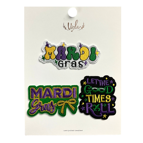 Three Piece Mardi Gras Assorted Patches (Each)