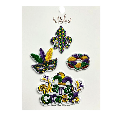 Four Piece Mardi Gras Assorted Patches (Each)