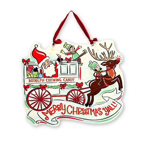 Rudolph Chewing Candy Door Hanger (Each)