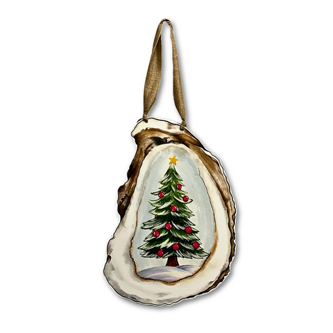 Christmas Tree in Oyster Shell Door Hanger (Each)