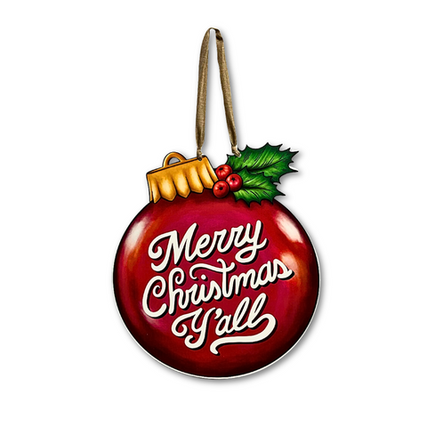 Merry Christmas Y'all Ornament Door Hanger (Each)