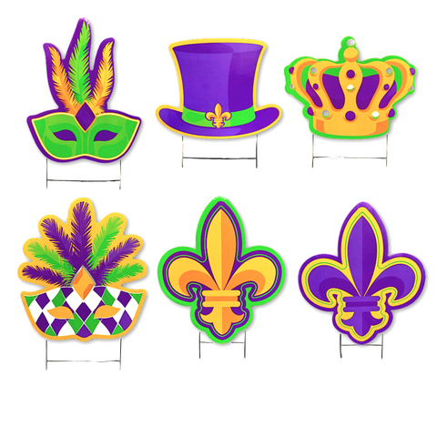 Mardi Gras Fleur de Lis Sidewalk Signs (Each)