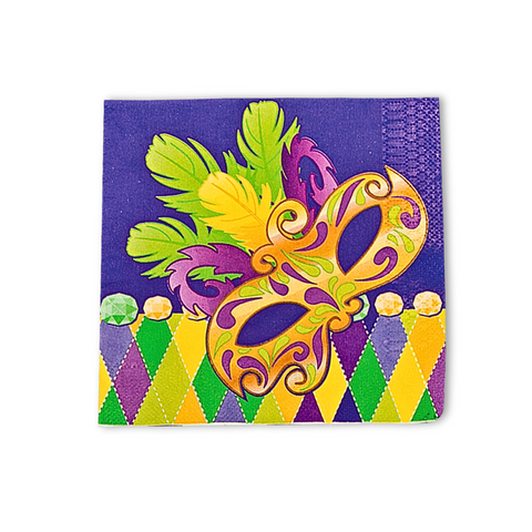 Prismatic Mardi Gras Luncheon Napkins (Each)