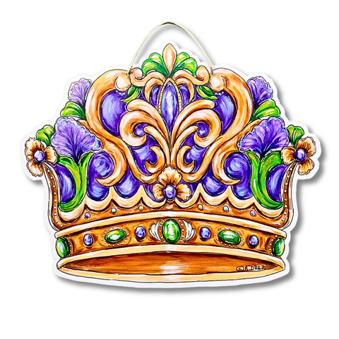 Mardi Gras Queen Crown Door Hanger (Each)