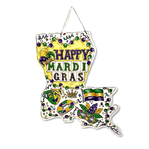 Mardi Gras Essentials Door Hanger (Each)