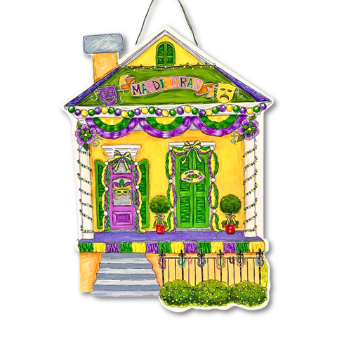 Uptown House Mardi Gras Door Hanger (Each)