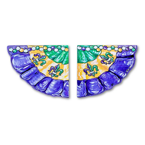 Mardi Gras Bunting Banner Door Hanger (Each)