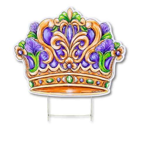 Mardi Gras Queen Crown Yard Sign (Each)