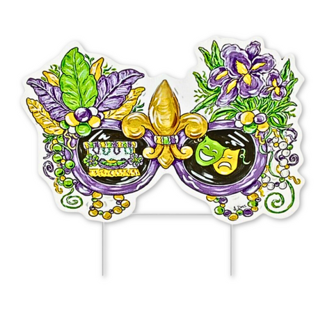 Purple Sunglasses Mardi Gras Yard Sign (Each)