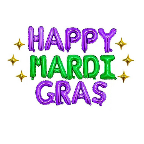 Happy Mardi Gras Balloon Banner (Each)