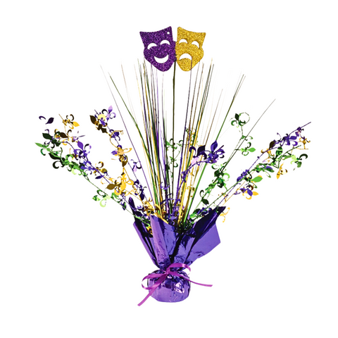 Mardi Gras Gleam N Spray Centerpiece (Each)