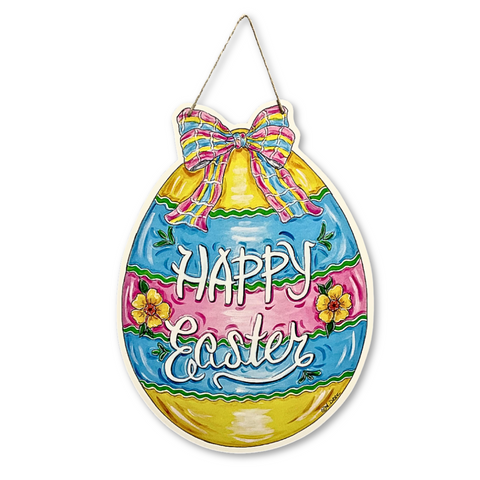 Happy Easter Egg with Bow Door Hanger (Each)