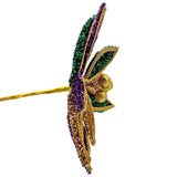 14" Mardi Gras Glitter Edge Poinsettia Pick (Each)