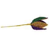 14" Mardi Gras Glitter Edge Poinsettia Pick (Each)