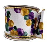 2.5" x 10yd Mardi Gras Ball Garland Ribbon (Each)