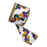 2.5" x 10yd Mardi Gras Ball Garland Ribbon (Each)