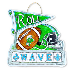 Green and White Roll Wave Door Hanger (Each)