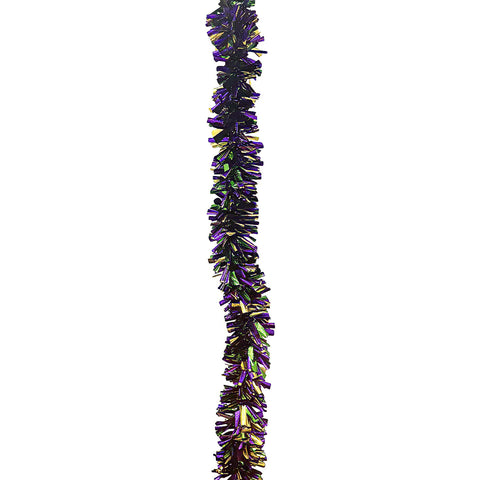 6' Purple, Green, and Gold Crinkle Garland (Each)