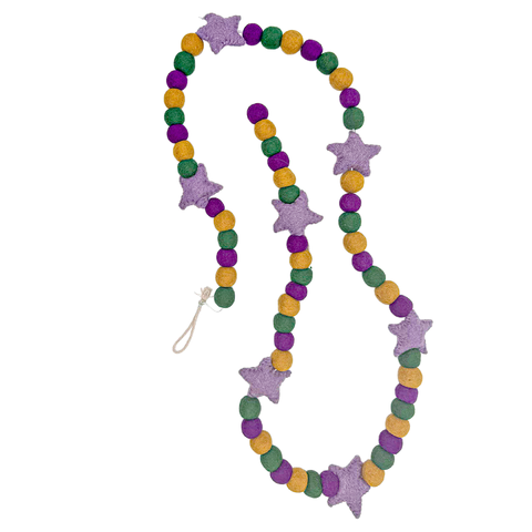 6' Purple, Yellow, and Green Star Felt Garland (Each)