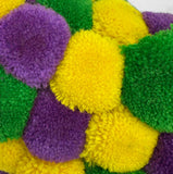 15" Purple, Green, and Yellow Pom Pom Felt Wreath (Each)