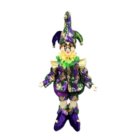 17" Mardi Gras Harlquin Standing Jester (Each)