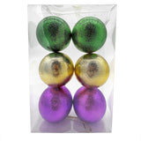Assorted Purple, Green, and Yellow Tone on Tone Ornaments (Set of 6)
