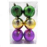 Assorted Purple, Green, and Yellow Tone on Tone Ornaments (Set of 6)