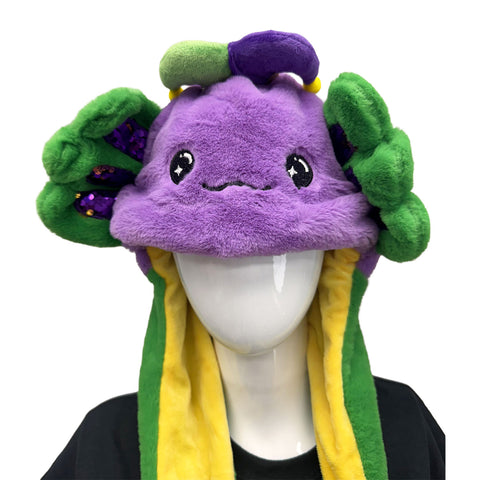 Mardi Gras Axolotl Popping Ear Light-Up Hat (Each)