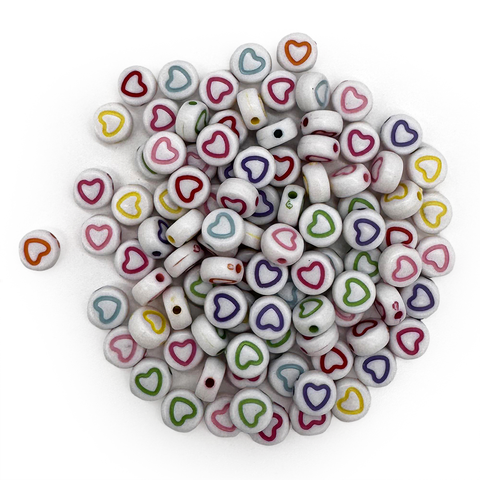 Heart Beads - Assorted Colors (Pack of 200)