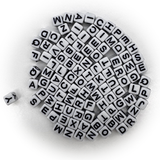 White and Black Letter Beads (Pack of 200)