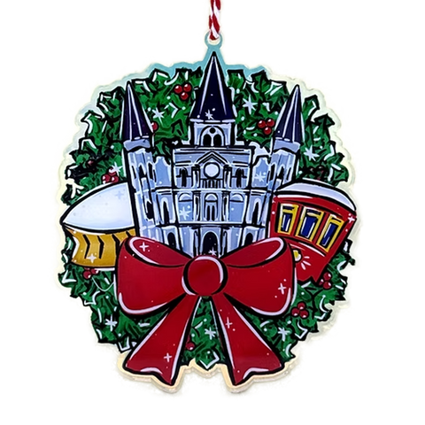 Christmas Nola Wreath Ornament 4" (Each)
