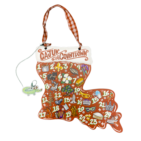 Christmas Cajun Countdown Door Hanger 20" x 20" (Each)