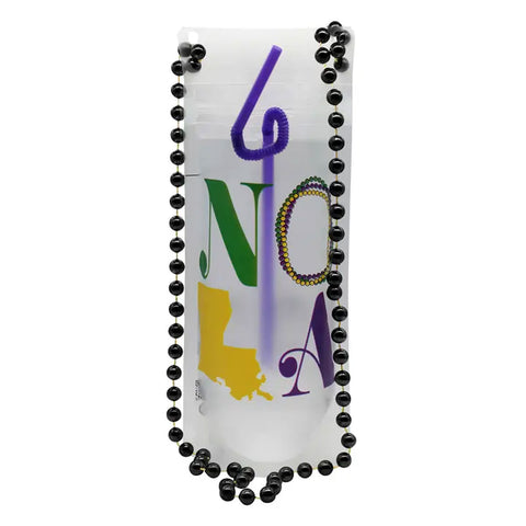 16 oz Mardi Gras NOLA Wearable Drink Pouches (Pack of 2)