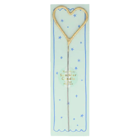 Meri Meri Gold Sparkler Heart Candle (Each)