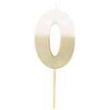 Meri Meri Gold Dipped Number "0" Candle (Each)