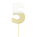 Meri Meri Gold Dipped Number "5" Candle (Each)