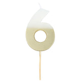 Meri Meri Gold Dipped Number "6" Candle (Each)