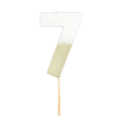 Meri Meri Gold Dipped Number "7" Candle (Each)