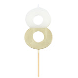 Meri Meri Gold Dipped Number "8" Candle (Each)