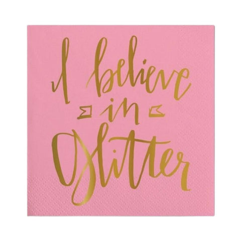 I Believe in Glitter Beverage Napkins (Pack of 20)