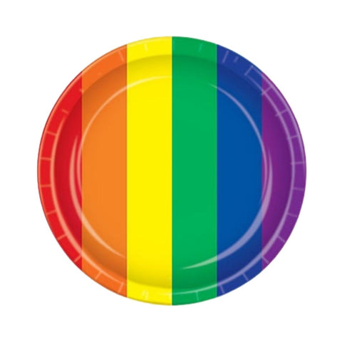 9" Rainbow Plates (Pack of 8)
