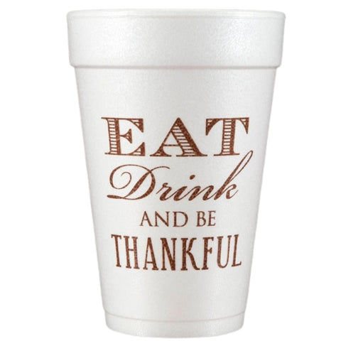 16oz Eat Drink & Be Thankful Foam Cups (10ct)