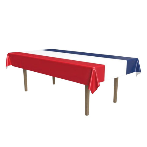 Patriotic Red, White and Blue Plastic Tablecover 54" x 108" (Each)