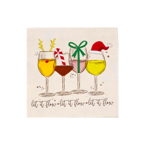 Christmas Let It Flow Cocktail Napkins (Pack of 20)